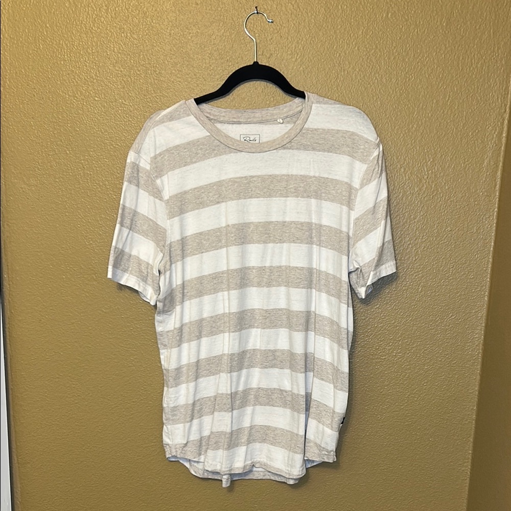 Rails Tan and White Short Sleeve Tee